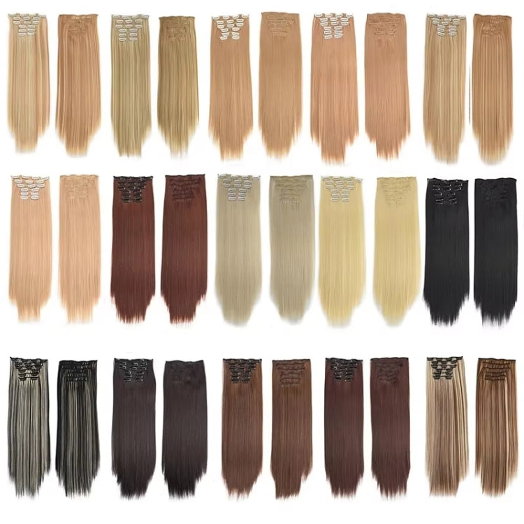 6 In 1 60cm Card Hair Extension Piece 16 Card Long Straight Hair Wig Piece, Color: 16.27H613 - free shipping - PMC TechLife - Order now!