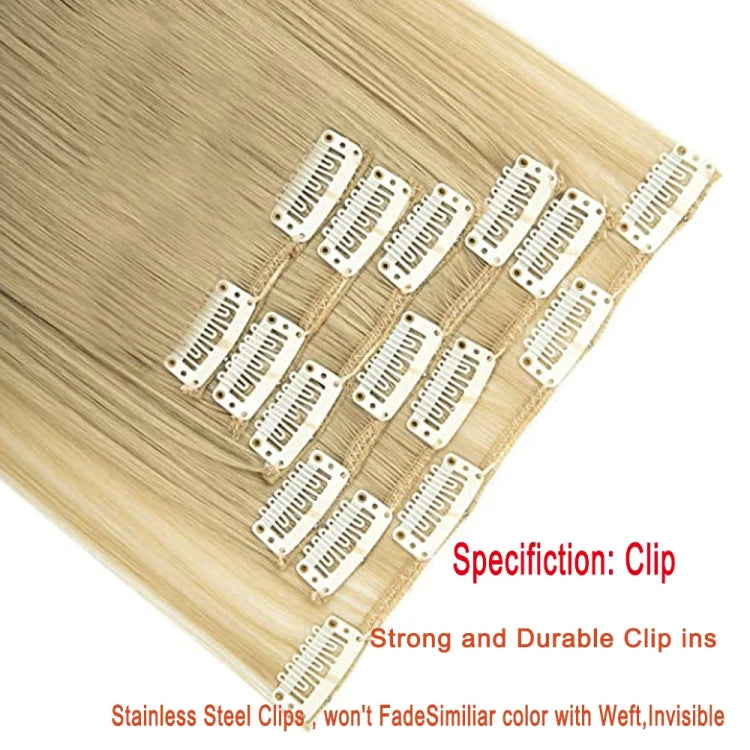 6 In 1 60cm Card Hair Extension Piece 16 Card Long Straight Hair Wig Piece, Color: 12.22TH613 - free shipping - PMC TechLife - Order now!
