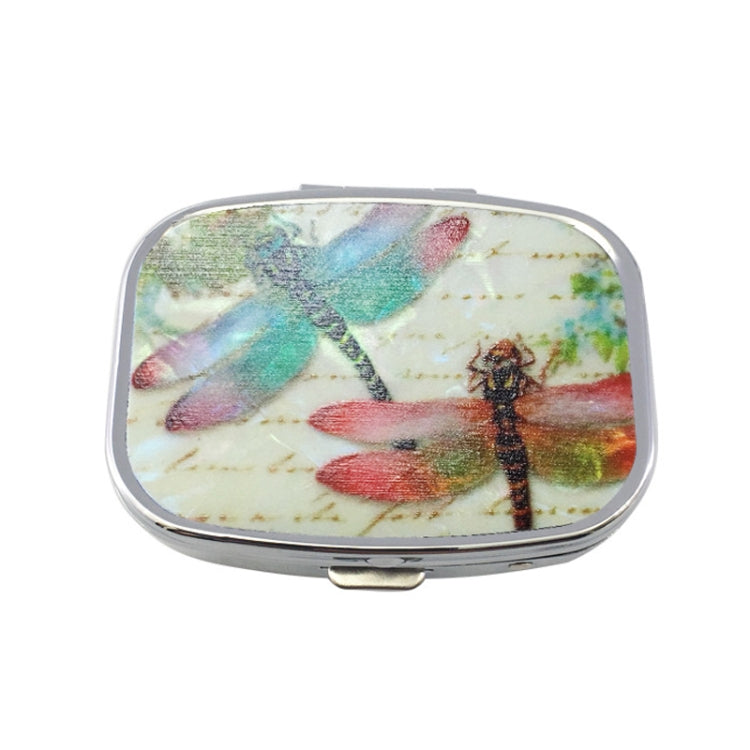 2 PCS Y10336 Two-Compartment Metal Portable Pill Box(Dragonfly) - Pill Boxes by PMC Jewellery | Online Shopping South Africa | PMC Jewellery