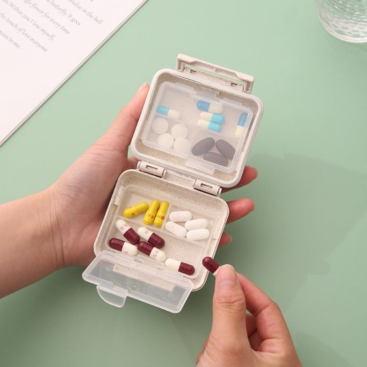 JS0018 Wheat Portable Sealed Pill Box with 6 Compartments For Pill Health Care Box(Green) - free shipping - PMC TechLife - Order now!