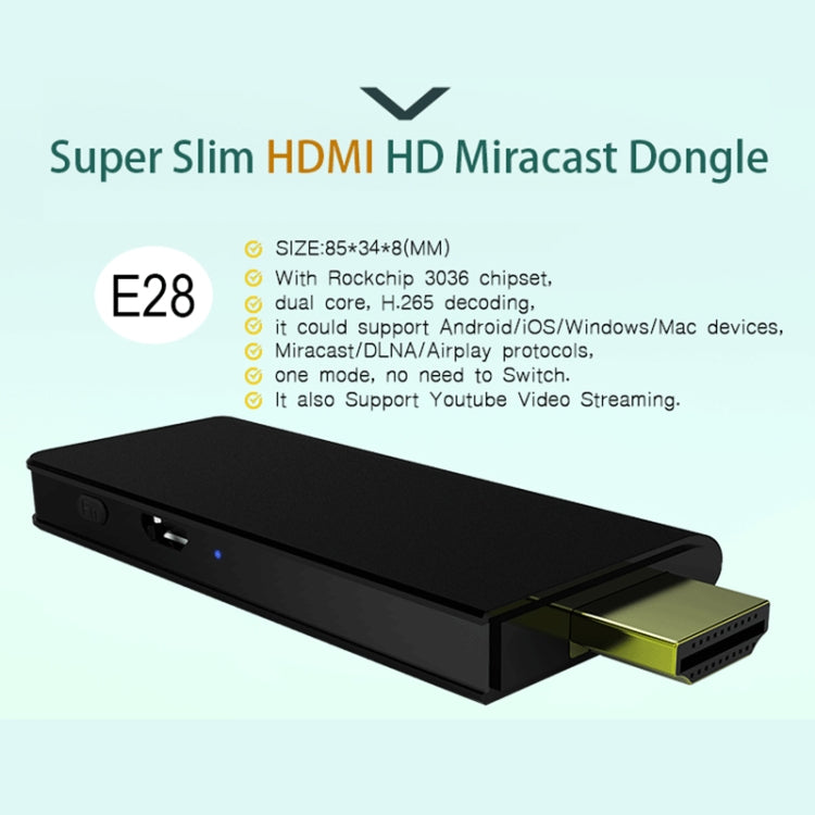 WECAST E28 2.4GHz Wireless WiFi Display Dongle Receiver Airplay Miracast DLNA 1080P HD TV Stick - Wireless Display Dongle by PMC Jewellery | Online Shopping South Africa | PMC Jewellery | Buy Now Pay Later Mobicred