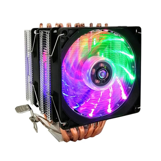 COOL STORM CT-4U-9cm Heat Pipe Dual-Tower CPU Radiator Copper Pipe 9 Cm Fan For Intel/AMD Platform Specification： Color Light 3-wire Double Fan Outer Light - Fan Cooling by COOL STORM | Online Shopping South Africa | PMC Jewellery | Buy Now Pay Later Mobicred