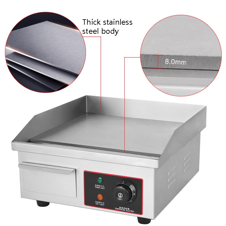 Fuyi Commercial Desktop Electric Stove Stainless Steel Body Cast Iron Skewers Pancake Electric Griddle, EU Plug(EG-818B) - free shipping - PMC TechLife - Order now!