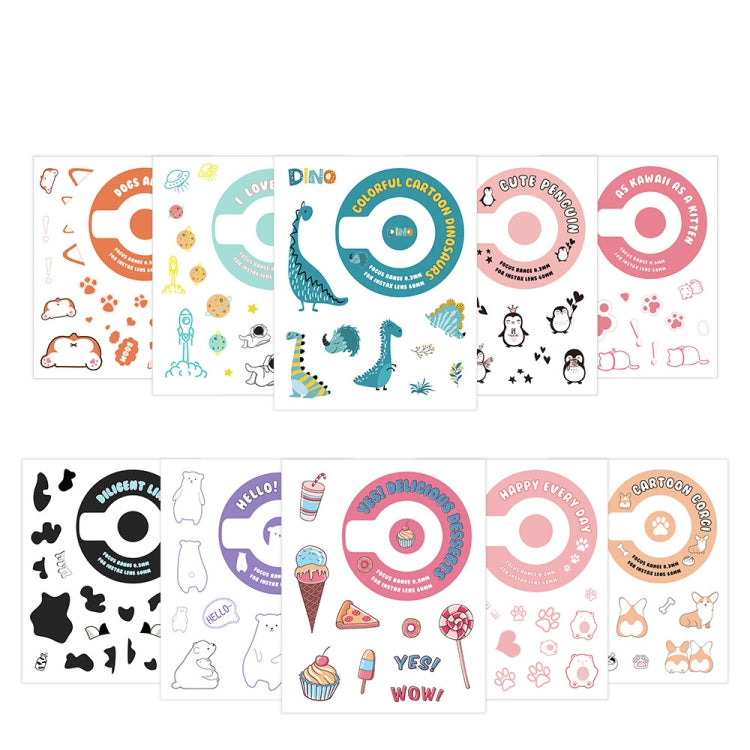 5 PCS 5 in 1 DIY Cute Cartoon  Camera Stickers Set for Fujifilm Instax mini 11(Dessert Animal Series) - free shipping - PMC TechLife - Order now!