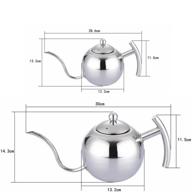 Hand Flush Pot Mocha Coffee Pot Stainless Steel Coffee Pot European Style Stainless Steel Teapot With Strainer, Capacity: 0.85L(Silver) - free shipping - PMC TechLife - Order now!