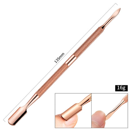 3 PCS Stainless Steel Rose Gold Double-Headed Steel Push Dead Skin Scissors Nail Set,Style: 05  Small Head - Nail Art Equipment by PMC Jewellery | Online Shopping South Africa | PMC Jewellery | Buy Now Pay Later Mobicred