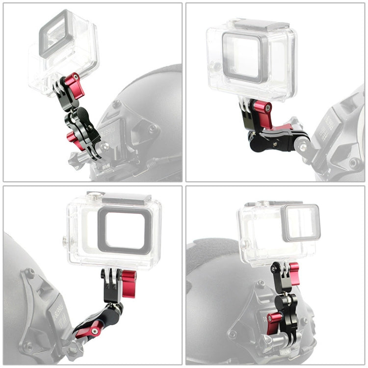 Aluminium Alloy 360 Degree Rotating Mount Adapter Adjustable Arm Connector for GoPro Hero11 Black / HERO10 Black /9 Black /8 Black /7 /6 /5 /5 Session /4 Session /4 /3+ /3 /2 /1, DJI Osmo Action and Other Action Cameras(Red) - Helmet Mount by PMC TechLife | Online Shopping South Africa | PMC TechLife | Buy Now Pay Later Mobicred