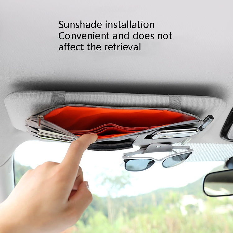 2 PCS Auto Sun Visor Card Clip Business Card Glasses Clip Zipper Car Mobile Phone Document Folder(Blue) - Stowing Tidying by PMC TechLife | Online Shopping South Africa | PMC TechLife | Buy Now Pay Later Mobicred