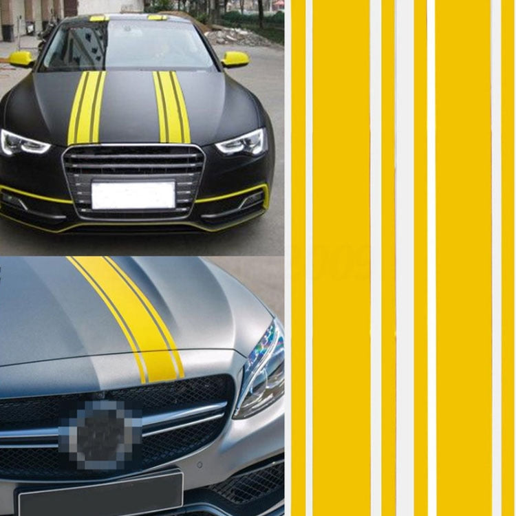 Car Hood Stickers Modified Racing Striped Ethylene Body Sticker(Yellow) - Decorative Sticker by PMC Jewellery | Online Shopping South Africa | PMC Jewellery | Buy Now Pay Later Mobicred