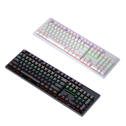 LEAVEN K880 104 Keys Gaming Green Axis Office Computer Wired Mechanical Keyboard, Cabel Length:1.6m(White) - Wired Keyboard by LEAVEN | Online Shopping South Africa | PMC Jewellery | Buy Now Pay Later Mobicred