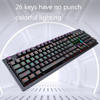 LEAVEN K880 104 Keys Gaming Green Axis Office Computer Wired Mechanical Keyboard, Cabel Length:1.6m(White) - Wired Keyboard by LEAVEN | Online Shopping South Africa | PMC Jewellery | Buy Now Pay Later Mobicred