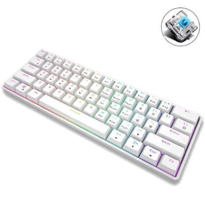 LEAVEN K28 61 Keys Gaming Office Computer RGB Wireless Bluetooth + Wired Dual Mode Mechanical Keyboard, Cabel Length:1.5m, Colour: Green Axis (White) - Wireless Keyboard by LEAVEN | Online Shopping South Africa | PMC Jewellery | Buy Now Pay Later Mobicred