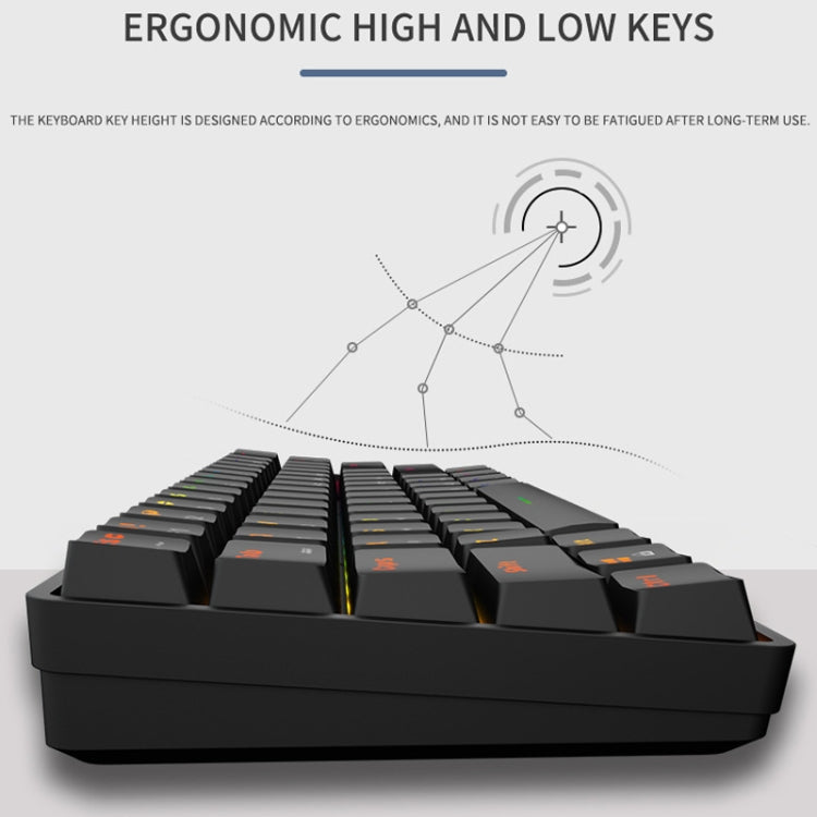 LEAVEN K28 61 Keys Gaming Office Computer RGB Wireless Bluetooth + Wired Dual Mode Mechanical Keyboard, Cabel Length:1.5m, Colour: Green Axis (Blue) - Wireless Keyboard by LEAVEN | Online Shopping South Africa | PMC Jewellery | Buy Now Pay Later Mobicred