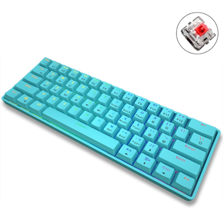 LEAVEN K28 61 Keys Gaming Office Computer RGB Wireless Bluetooth + Wired Dual Mode Mechanical Keyboard, Cabel Length:1.5m, Colour: Red Axis (Blue) - free shipping - PMC Jewellery - Order now!