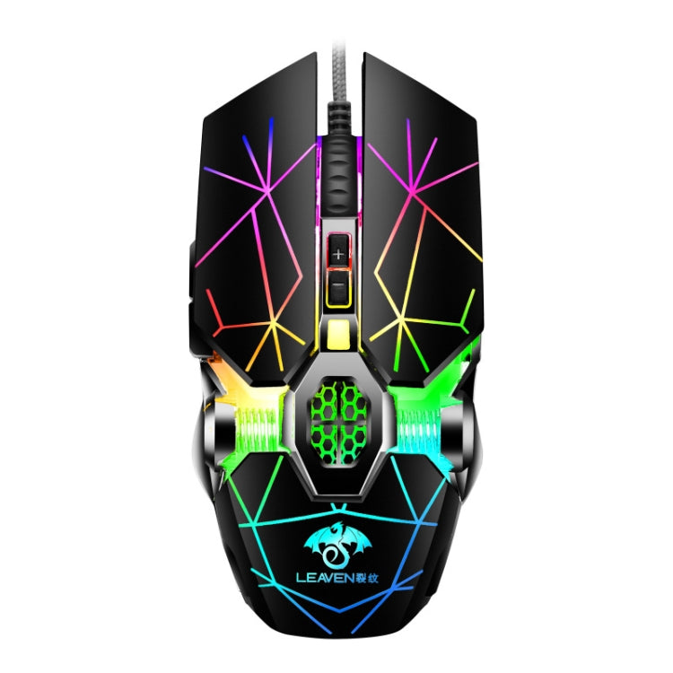 LEAVEN 7 Keys 4000DPI USB Wired Computer Office Luminous RGB Mechanical Gaming Mouse, Cabel Length:1.5m, Colour: S30 Black - free shipping - PMC TechLife - Order now!
