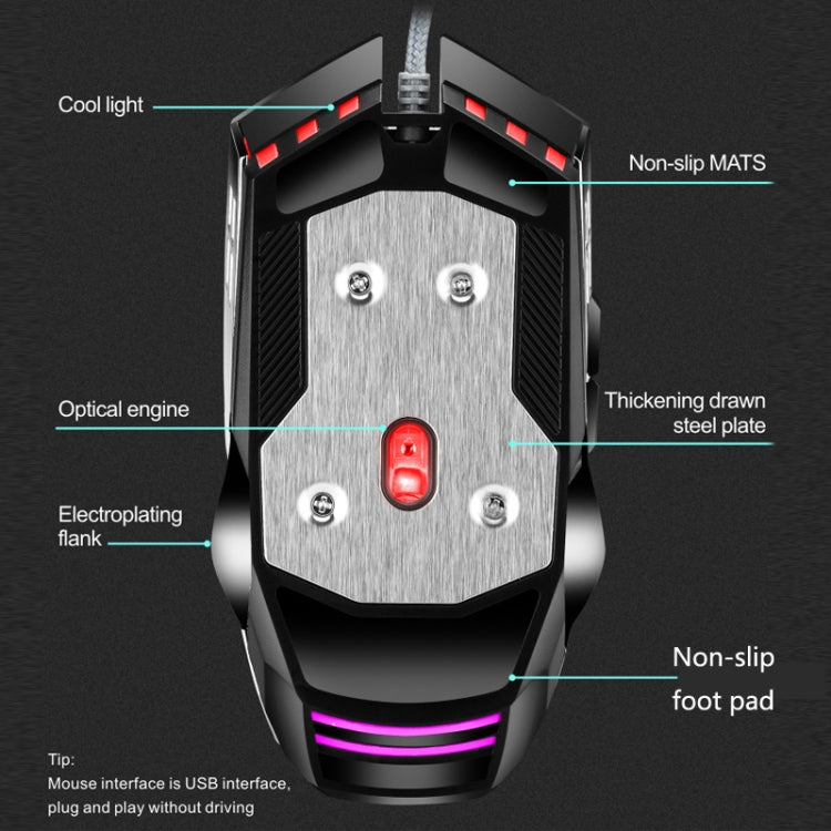 LEAVEN 7 Keys 4000DPI USB Wired Computer Office Luminous RGB Mechanical Gaming Mouse, Cabel Length:1.5m, Colour: S30 Pink - free shipping - PMC Jewellery - Order now!