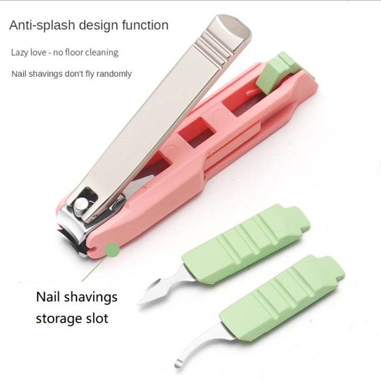 Anti-splash Nail Clippers Multifunctional Mobile Phone Holder Nail Clippers,Style: Pink +Iron Box - Nail Art Equipment by PMC Jewellery | Online Shopping South Africa | PMC Jewellery | Buy Now Pay Later Mobicred