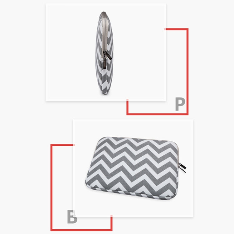 LiSEN LS-525 Wavy Pattern Notebook Liner Bag, Size: 13 inches(Black) - free shipping - PMC Jewellery - Order now!