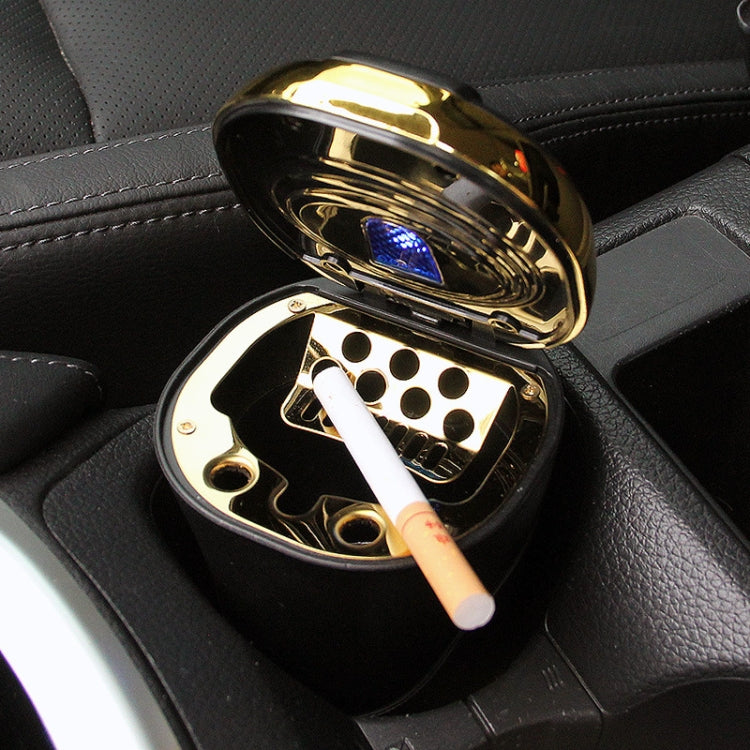 N09C Car Ashtray With Lamp And Cover Car Ashtray(Silver) - Ashtrays by PMC Jewellery | Online Shopping South Africa | PMC Jewellery | Buy Now Pay Later Mobicred