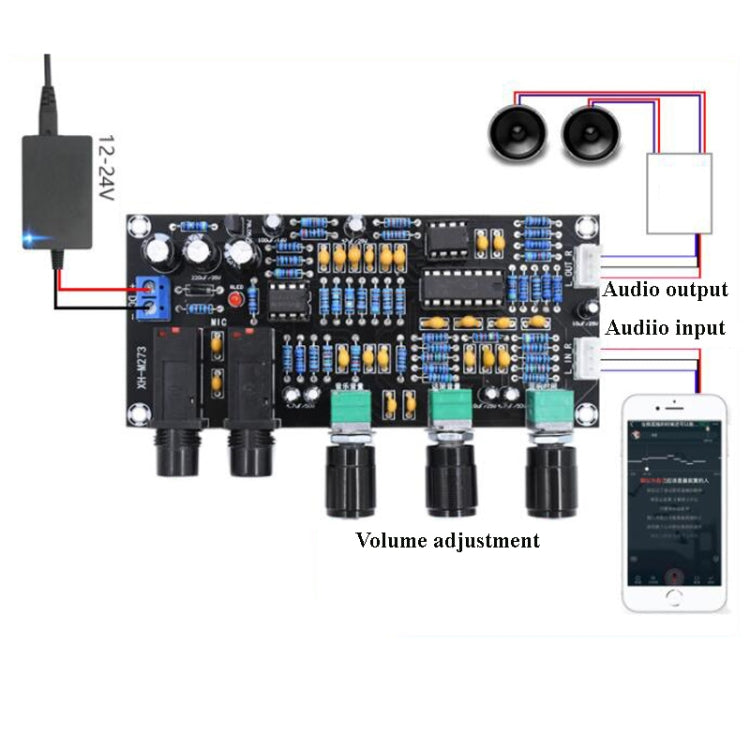 XH-M273 DC12-24V Microphone Amplifier Board K Song Singing Power Amplifier Board Reverberation Board - Other Accessories by PMC Jewellery | Online Shopping South Africa | PMC Jewellery