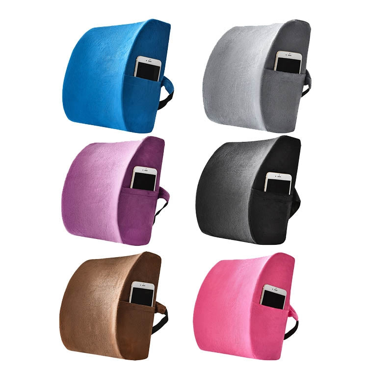 Office Waist Cushion Car Pillow With Pillow Core, Style: Memory Foam(Suede Royal Blue) - Cushions & Pillows by PMC TechLife | Online Shopping South Africa | PMC TechLife | Buy Now Pay Later Mobicred
