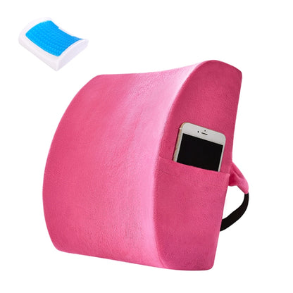 Office Waist Cushion Car Pillow With Pillow Core, Style: Gel Type(Suede Rose Red) - Cushions & Pillows by PMC Jewellery | Online Shopping South Africa | PMC Jewellery | Buy Now Pay Later Mobicred