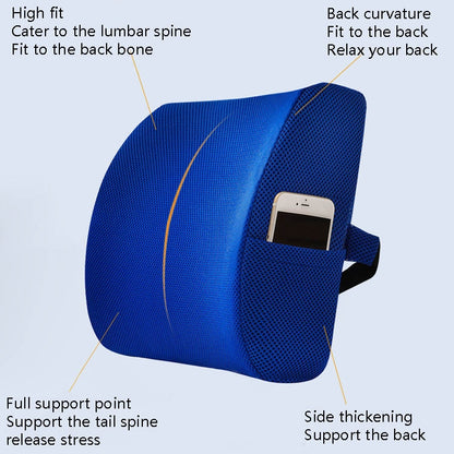 Office Waist Cushion Car Pillow With Pillow Core, Style: Gel Type(Suede Royal Blue) - Cushions & Pillows by PMC Jewellery | Online Shopping South Africa | PMC Jewellery | Buy Now Pay Later Mobicred