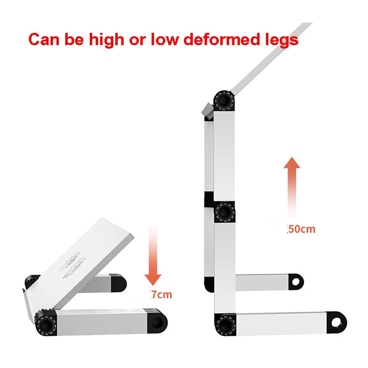 Oatsbasf Folding Computer Desk Laptop Stand Foldable Lifting Heightening Storage Portable Rack,Style: L02  Black - Laptop Stand by Oatsbasf | Online Shopping South Africa | PMC Jewellery | Buy Now Pay Later Mobicred