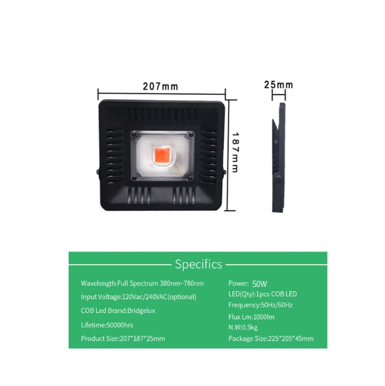 50W Ultra-Thin LED Plant Light, Full Spectrum COB Growth Light, Vegetable, Fruit & Flower Greenhouse Fill Light With Plug, Specification:AU Plug - LED Grow Lights by PMc TechLife | Online Shopping South Africa | PMc TechLife | Buy Now Pay Later Mobicred
