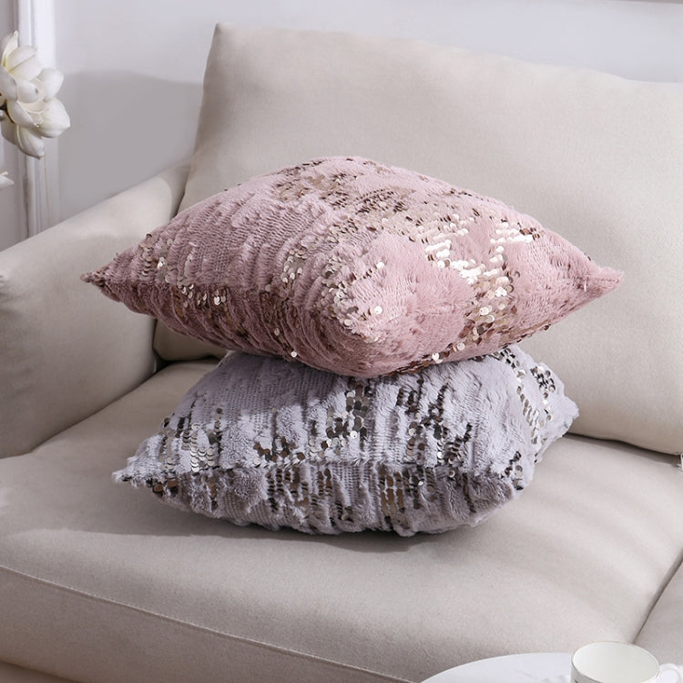 Double-sided Sequin Plush Pillowcase + Pillow Home Living Room Sofa Cushion, Specification: 40x40cm(39 Lightning Sequins White) - Cushions & Pillows by PMC Jewellery | Online Shopping South Africa | PMC Jewellery | Buy Now Pay Later Mobicred