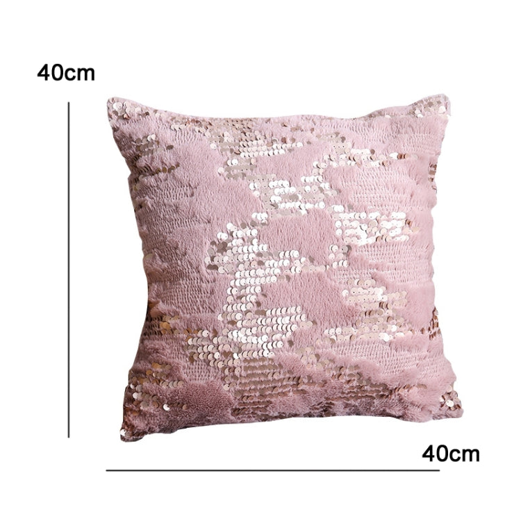 Double-sided Sequin Plush Pillowcase + Pillow Home Living Room Sofa Cushion, Specification: 40x40cm(39 Lightning Sequins Pink) - Cushions & Pillows by PMC Jewellery | Online Shopping South Africa | PMC Jewellery | Buy Now Pay Later Mobicred