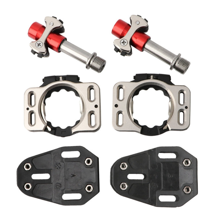 MEROCA Road Lock Shoes Card Three Pardin Bicycle Lollipops Self-Locking Pedal With Lock, Style: Titanium Alloy Axis (Red) - free shipping - PMc TechLife - Order now!
