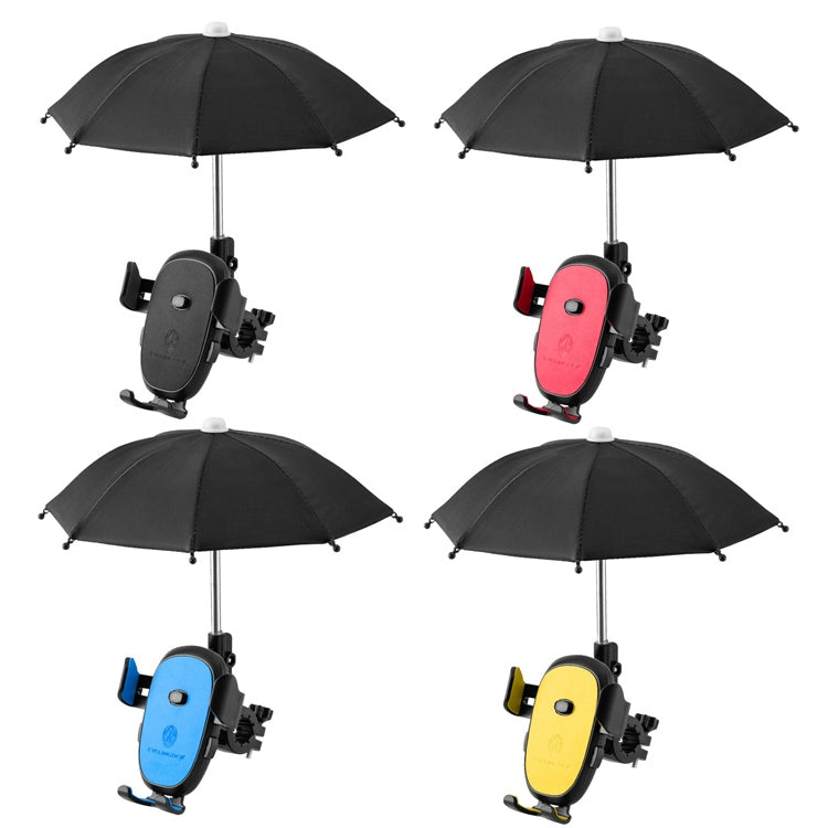 CYCLINGBOX BG-2935 Bicycle Mobile Phone Bracket With Umbrella Waterproof Navigation Electric Car Mobile Phone Frame, Style: Handlebar Installation (Black) - Holders by CYCLINGBOX | Online Shopping South Africa | PMC TechLife | Buy Now Pay Later Mobicred