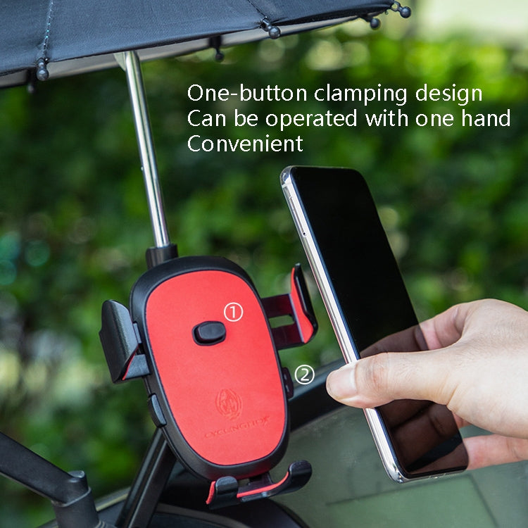 CYCLINGBOX BG-2935 Bicycle Mobile Phone Bracket With Umbrella Waterproof Navigation Electric Car Mobile Phone Frame, Style: Rearview Mirror Installation (Blue) - free shipping - PMC TechLife - Order now!