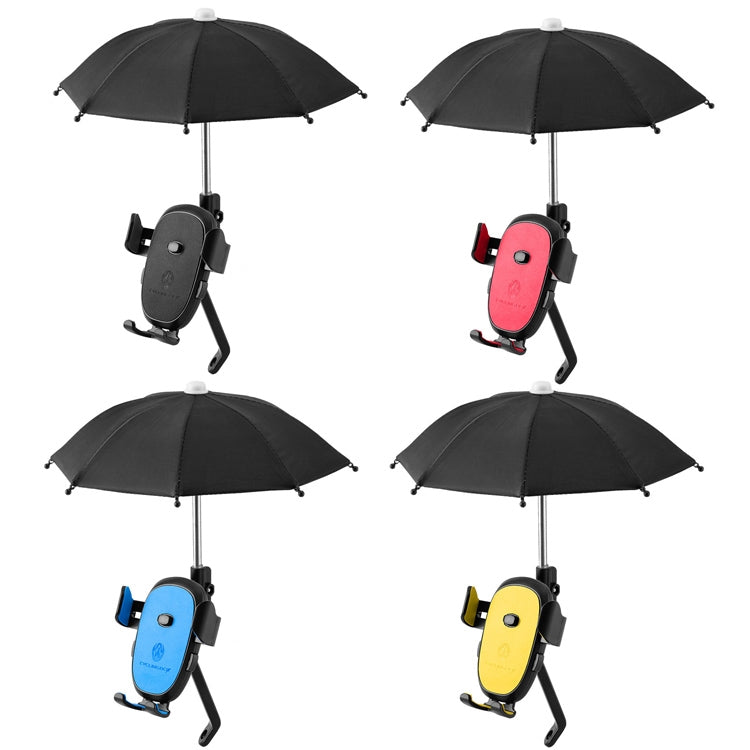 CYCLINGBOX BG-2935 Bicycle Mobile Phone Bracket With Umbrella Waterproof Navigation Electric Car Mobile Phone Frame, Style: Rearview Mirror Installation (Yellow) - Holders by CYCLINGBOX | Online Shopping South Africa | PMC TechLife | Buy Now Pay Later Mobicred