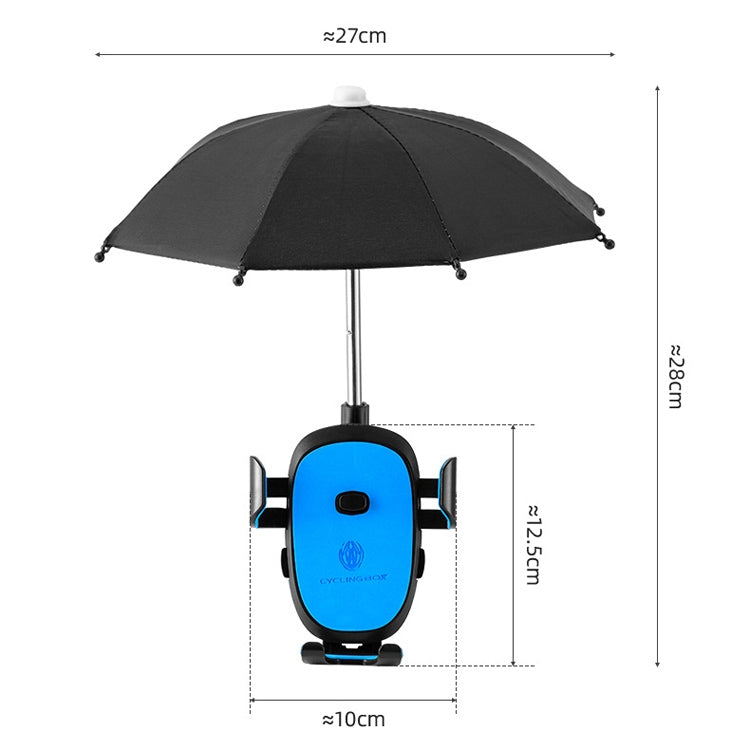 CYCLINGBOX BG-2935 Bicycle Mobile Phone Bracket With Umbrella Waterproof Navigation Electric Car Mobile Phone Frame, Style: Rearview Mirror Installation (Yellow) - Holders by CYCLINGBOX | Online Shopping South Africa | PMC TechLife | Buy Now Pay Later Mobicred