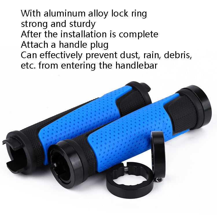 1pair BG-0404 Bicycle Rubber Handle Cover The Mountain Bike Bilateral Lock Dead Anti-Slip Handle Cover(Green) - Bicycle Grips by PMc TechLife | Online Shopping South Africa | PMc TechLife | Buy Now Pay Later Mobicred