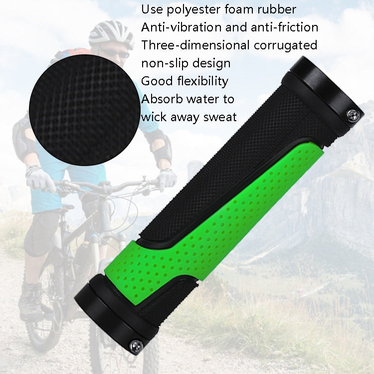 1pair BG-0404 Bicycle Rubber Handle Cover The Mountain Bike Bilateral Lock Dead Anti-Slip Handle Cover(Blue) - Bicycle Grips by PMc TechLife | Online Shopping South Africa | PMc TechLife | Buy Now Pay Later Mobicred