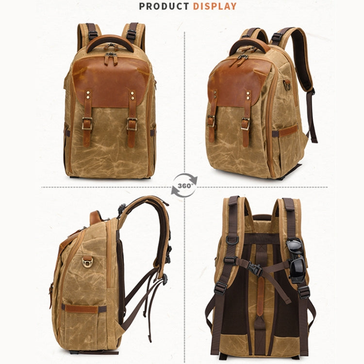 K805 Waterproof Batik Canvas Camera Backpack Outdoor Liner Shoulder Photography Bag(Grey) - Backpack by PMC TechLife | Online Shopping South Africa | PMC TechLife | Buy Now Pay Later Mobicred