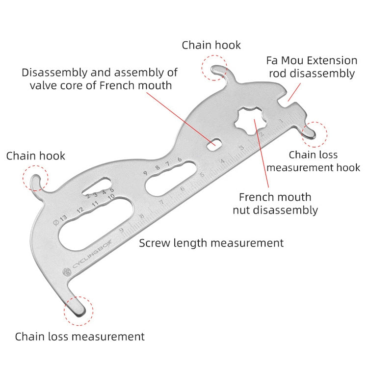 CYCLINGBOX Mountain Bicycle Chain Wear Measuring Ruler Measuring Chain Ruler Inspection Tool(Black) - Maintenance tools by CYCLINGBOX | Online Shopping South Africa | PMc TechLife | Buy Now Pay Later Mobicred