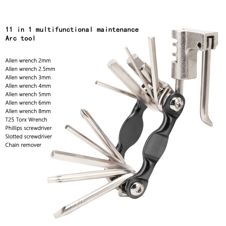 BG-9835D Bicycle Multi-Function Maintenance Curved 11 In 1 Tool Mountain Highway Bike With Interception Machine Combination Tool(Red) - Maintenance tools by PMc TechLife | Online Shopping South Africa | PMc TechLife | Buy Now Pay Later Mobicred