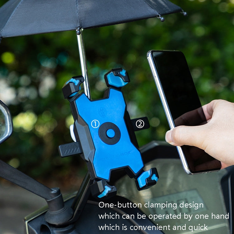 CYCLINGBOX Bicycle Mobile Phone Bracket With Parasol Rider Mobile Phone Frame, Style: Rearview Mirror Installation (Yellow) - free shipping - PMC TechLife - Order now!