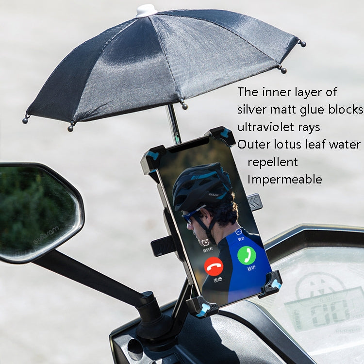 CYCLINGBOX Bicycle Mobile Phone Bracket With Parasol Rider Mobile Phone Frame, Style: Rearview Mirror Installation (Yellow) - free shipping - PMC TechLife - Order now!