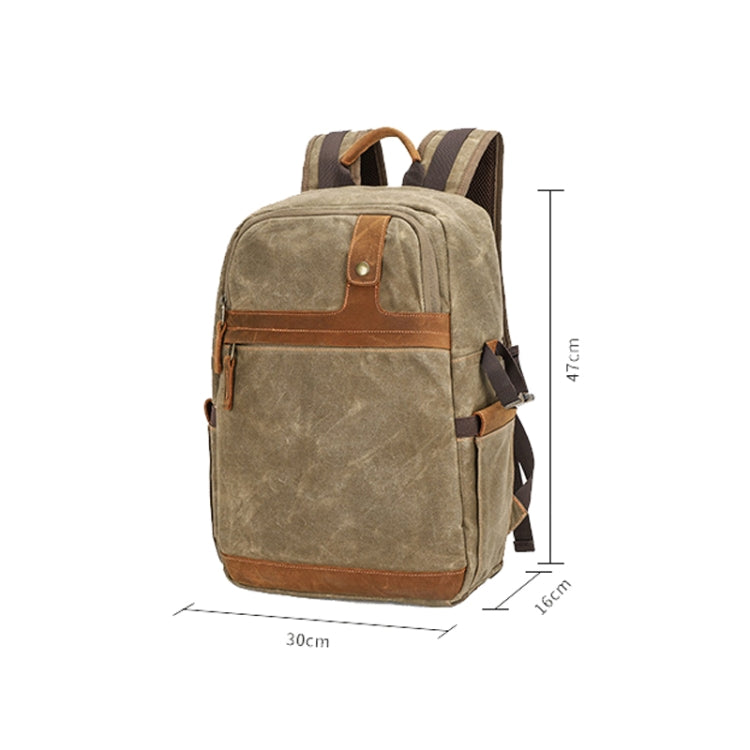 D1383 Outdoor SLR Digital Camera Backpack Waterproof Batik Canvas Camera Bag(Green) - Backpack by PMC TechLife | Online Shopping South Africa | PMC TechLife | Buy Now Pay Later Mobicred