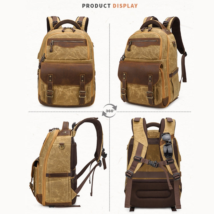 K813 Retro SLR Camera Bag Canvas Shoulder Computer Camera Bag(Grey) - Backpack by PMC TechLife | Online Shopping South Africa | PMC TechLife | Buy Now Pay Later Mobicred