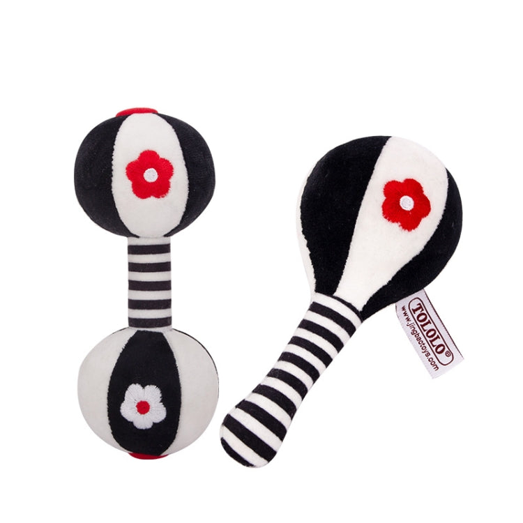 TOLOLO 1 Pair Baby Vision Training Early Educational Toy Newborn Chasing Black And White Sand Hammer Dumbbell Baby Rattle(  T168263-2) - Baby Toys by PMC TechLife | Online Shopping South Africa | PMC TechLife | Buy Now Pay Later Mobicred