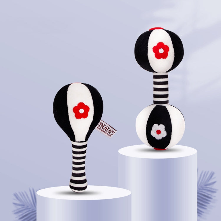 TOLOLO 1 Pair Baby Vision Training Early Educational Toy Newborn Chasing Black And White Sand Hammer Dumbbell Baby Rattle(  T168263-2) - Baby Toys by PMC TechLife | Online Shopping South Africa | PMC TechLife | Buy Now Pay Later Mobicred