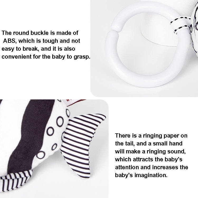 TOLOLO T168231-4 Newborn Bed Bell Early Education Toy Visually Inspires Black And White Wind Chimes Baby Bed Hanging(4B Striped Fish) - free shipping - PMC TechLife - Order now!
