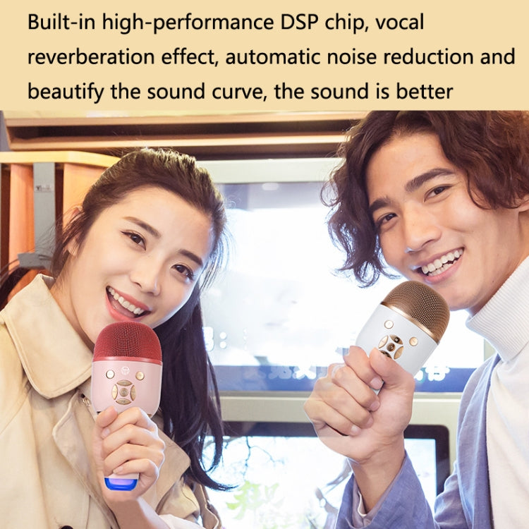 K58 Home Bluetooth Wireless Microphone With Lamp Mobile Phone K Song Children Microphone Audio(White) - Microphone by PMC TechLife | Online Shopping South Africa | PMC TechLife | Buy Now Pay Later Mobicred