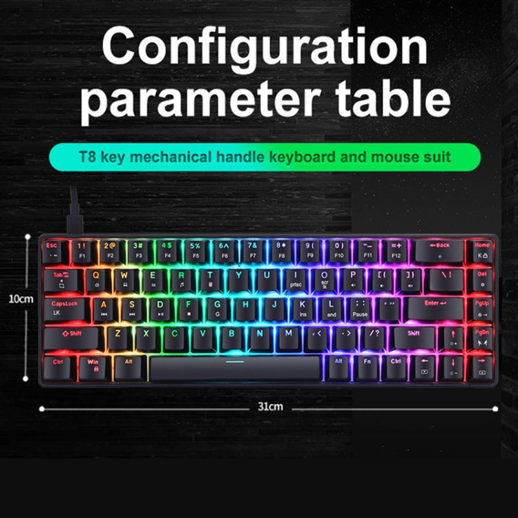 T8 68 Keys Mechanical Gaming Keyboard RGB Backlit Wired Keyboard, Cable Length:1.6m(White Green Shaft) - Wired Keyboard by PMC Jewellery | Online Shopping South Africa | PMC Jewellery | Buy Now Pay Later Mobicred